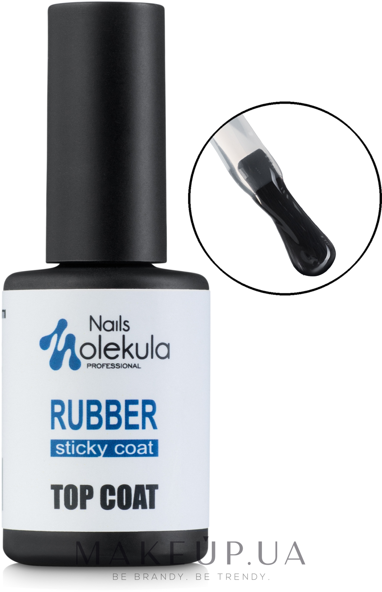 Топ каучуковий для нігтів - Nails Molekula Top Coat Rubber Sticky — фото 12ml