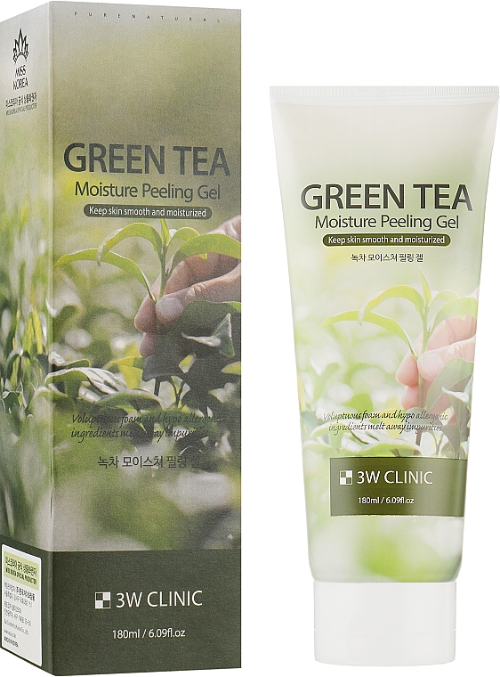 Пілінг-скатка із зеленим чаєм - 3w Clinic Moisture Peeling Gel-Green Tea