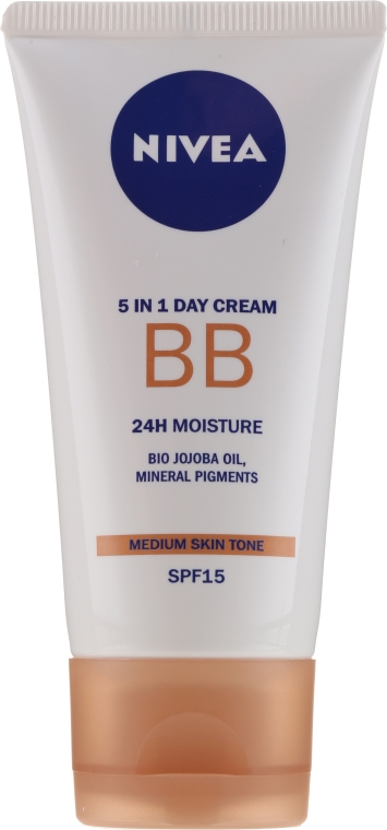BB-крем - NIVEA 5in1 BB Day Cream 24H Moisture SPF 15 — фото N1