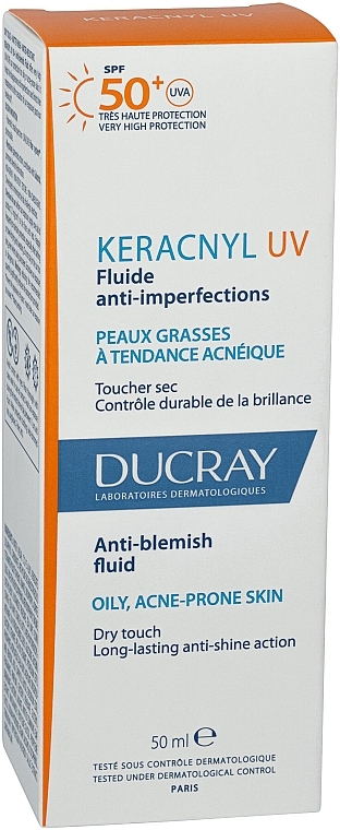 Солнцезащитный флюид для лица - Ducray Keracnyl UV Anti Blemish Fluid SPF50+ — фото N2
