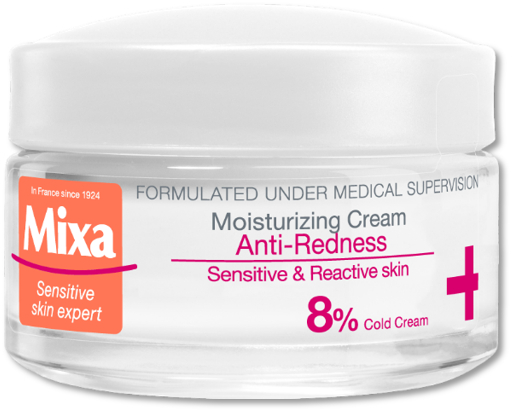 Увлажняющий и успокаивающий крем для чувствительной кожи лица - Mixa Anti-Redness Moisturizing Cream 8% Soothing Cold Cream