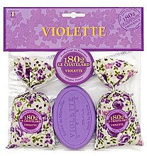 Духи, Парфюмерия, косметика Набор - Le Chatelard 1802 Violette (soap/100g + pouch/2 x 18g)