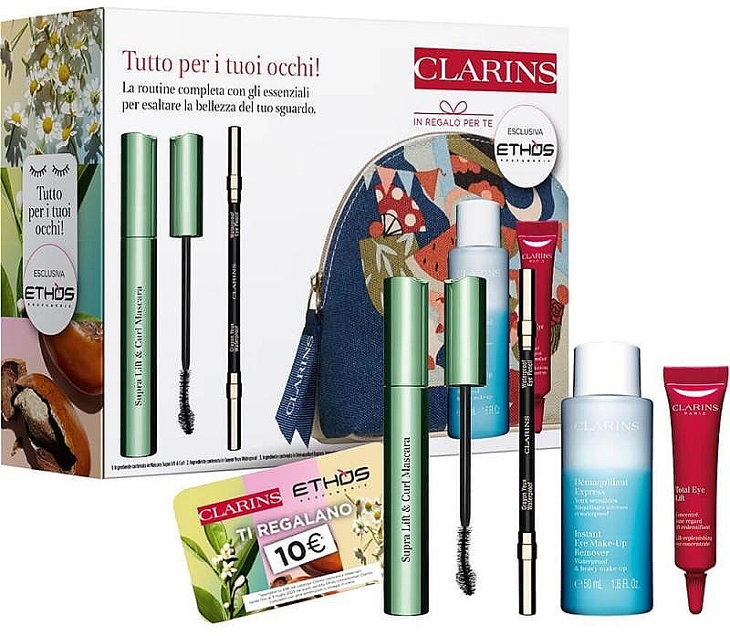 Набір - Clarins Total Eye Lift Set (eye/cr/7 ml + remover/50 ml + mascara/8 ml + eye/pencil/1.2 g) — фото N1