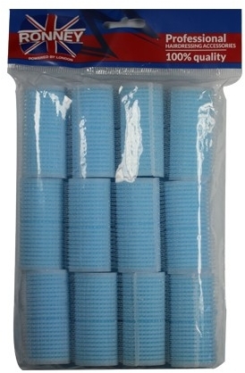 Бігуді на липучці 28/63, блакитні - Ronney Professional Velcro Roller — фото N1