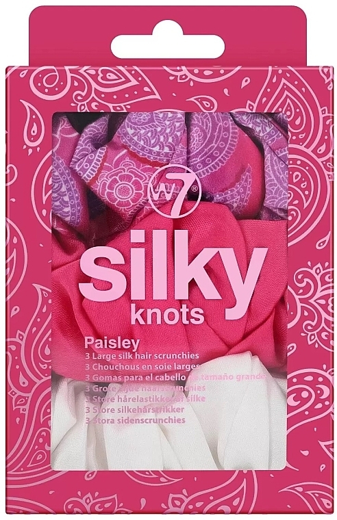 Набор резинок для волос, 3 шт - W7 Cosmetics Silky Knots Paisley — фото N1