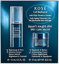 Духи, Парфюмерия, косметика Набор - KOSE Rice Power Extract Cell Radiance Anti-Aging Discovery Kit (cr/15ml + serum/15ml)