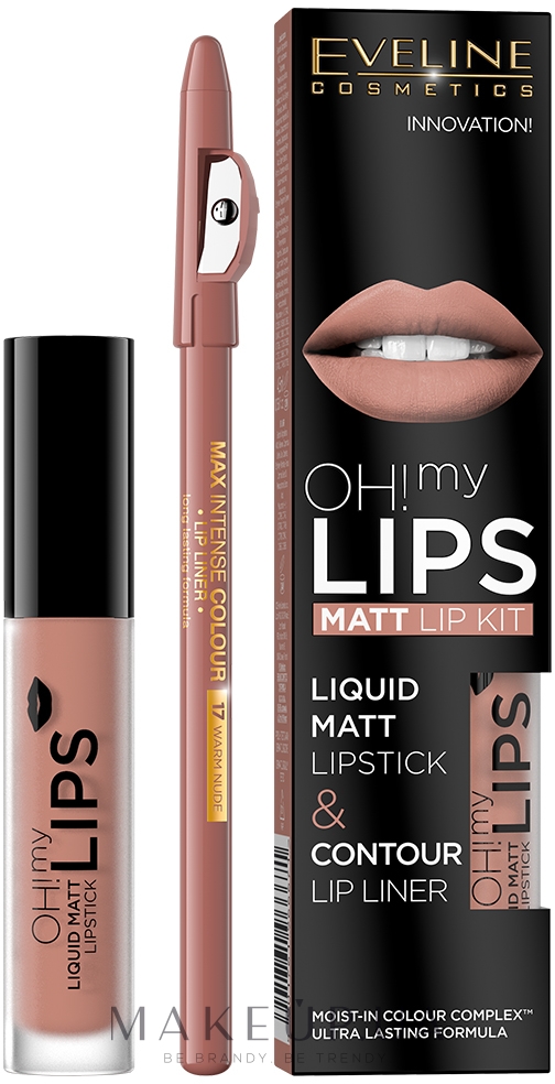 Набор - Eveline Cosmetics Oh! My Lips (lipstick/4.5/g + l/pencil/1,2/g) — фото 01 - Neutral Nude