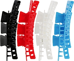 Заколки-крабы "Wasserwell" пластмассовые, разноцветные, 83мм, 12 штук - Comair — фото N1