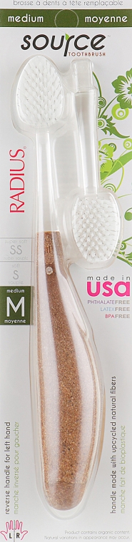 Зубна щітка середня, конопля - Radius Source Toothbrush Hemp — фото N1