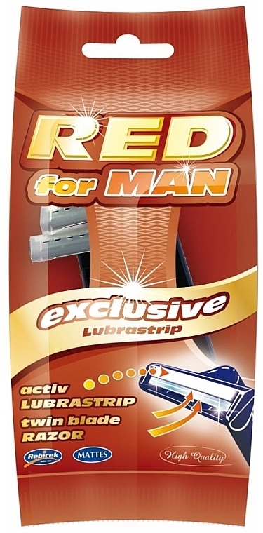 Одноразовый бритвенный станок для мужчин, 5 шт - Mattes Red For Man Exclusive — фото N1