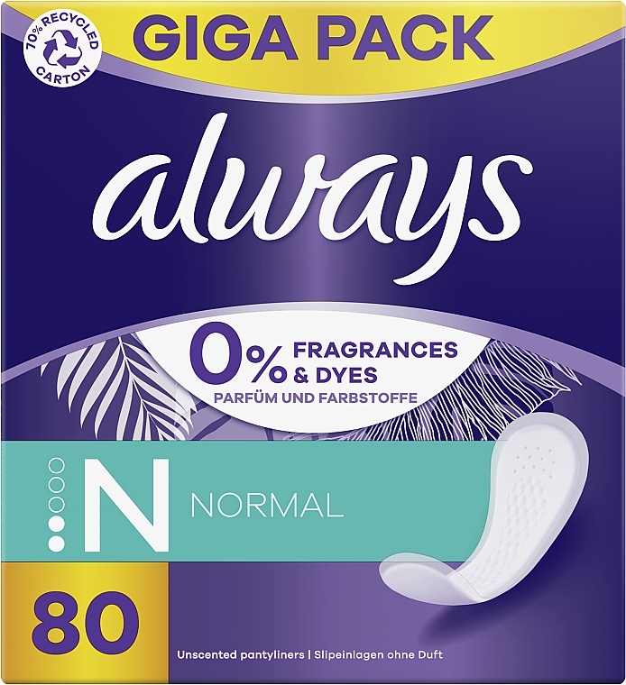 Ежедневные прокладки "Без запаха", 80 шт. - Always Daily Fresh Normal — фото N2