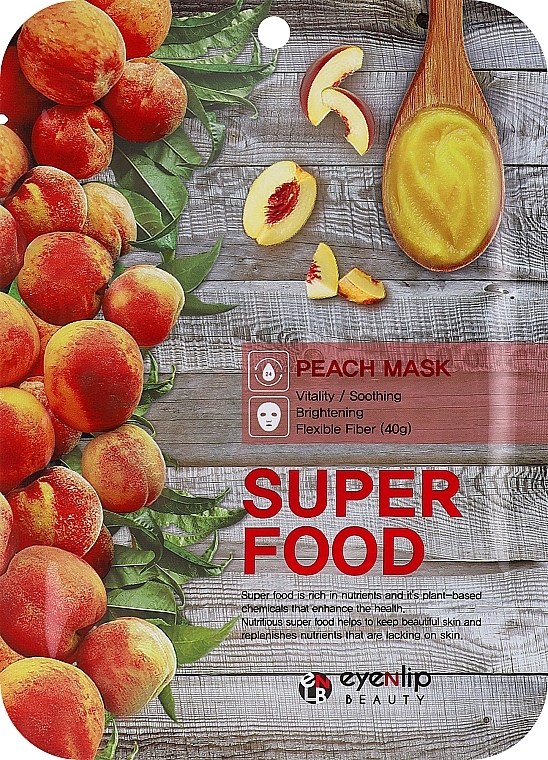 Тканинна маска з екстрактом персика - Eyenlip Super Food Peach Mask