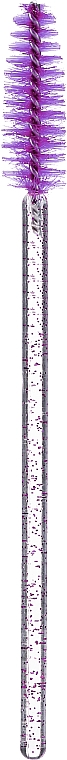 Одноразовые щеточки для ресниц и бровей, прозрачно-фиолетовые, фиолетовая щетина - Lewer — фото N1