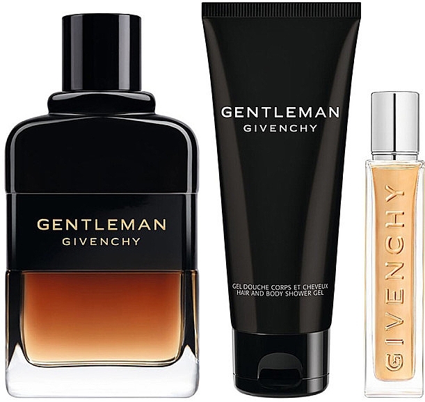 Givenchy Gentleman Reserve Privee - Набор (edp/100 + sh/gel/75ml + edp/12.5ml) — фото N2