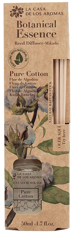 Аромадиффузор "Чистый хлопок" - La Casa de Los Aromas Botanical Essence Reed Diffuser Pure Cotton — фото N1