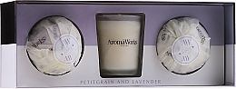 Набор - AromaWorks Light Range Petitgrain & Lavender & Mini Aromabomb Gift Set (candle/10ml + 2xbomb/175g) — фото N1