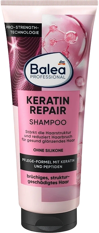 Професійний шампунь для ламкого та структурно пошкодженого волосся - Balea Professional Keratin Repair Shampoo