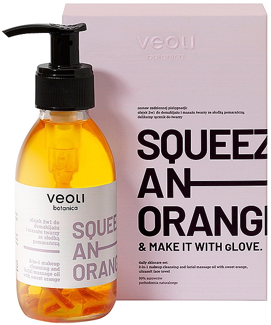 Набор - Veoli Botanica Squeeze An Orange (f/oil/132.7g + towel/1pcs) — фото N2
