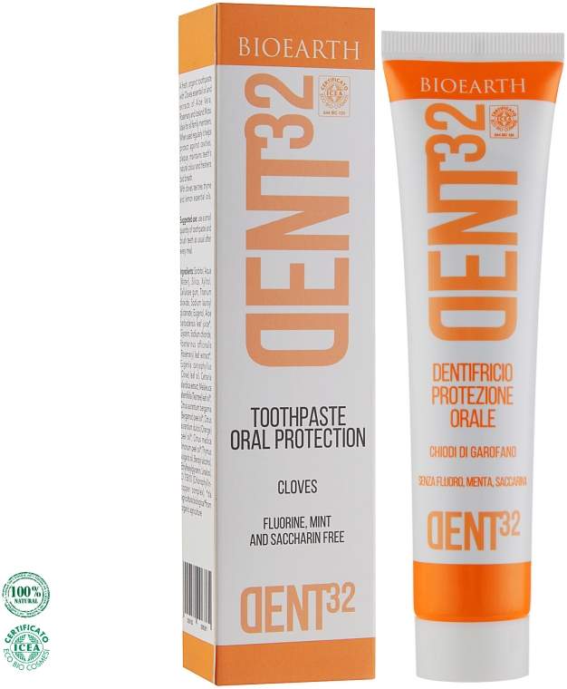 Зубная паста на основе гвоздики - Bioearth Dent32 Protective Toothpaste with Cloves