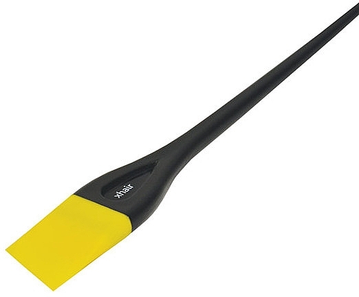 Кисточка для покраски волос силиконовая скошенная узкая, желтая - Xhair  — фото N2