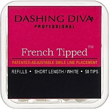 Парфумерія, косметика Тіпси короткі натуральні - Dashing Diva French Tipped Short Natural 50 Tips (Size - 7)