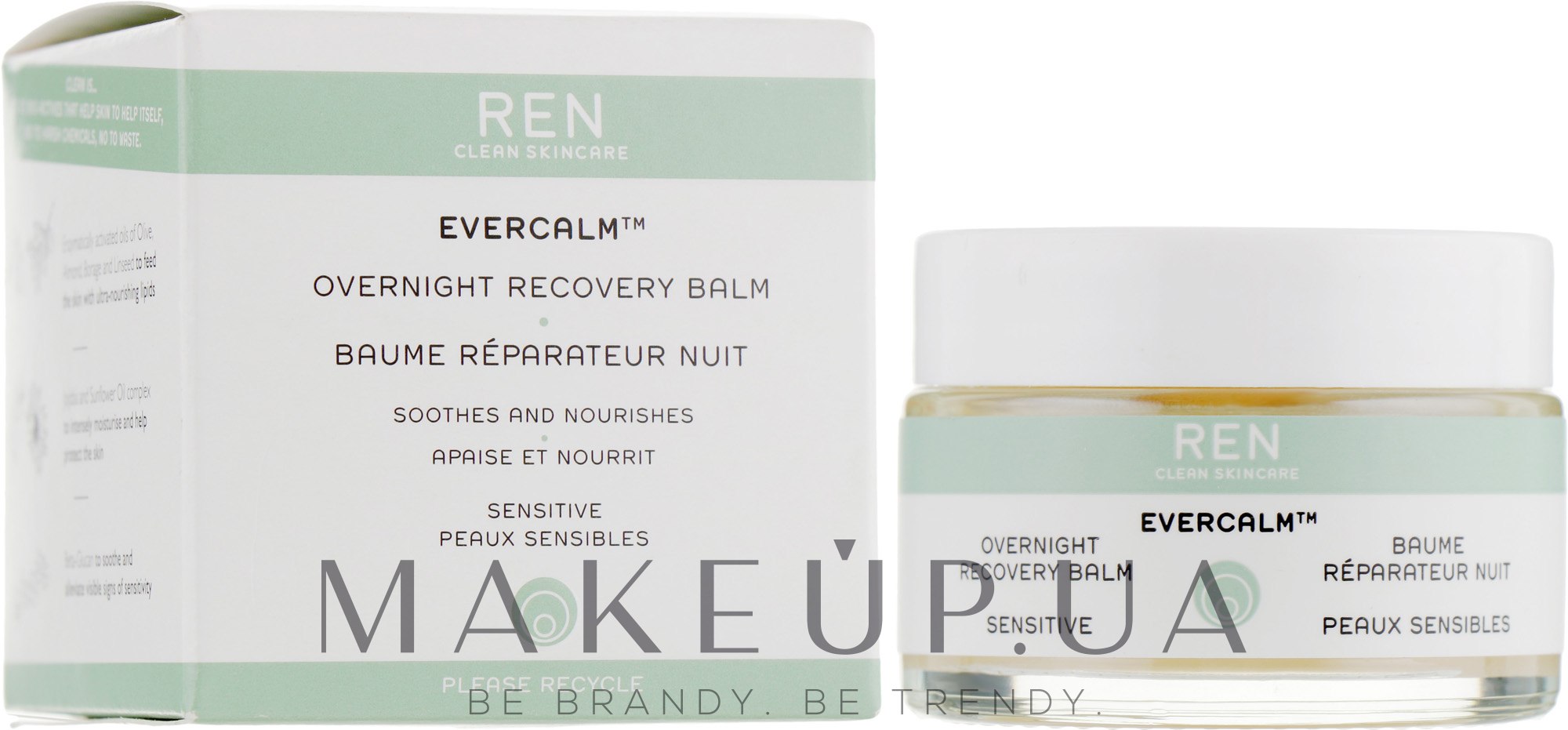 Нічний відновлювальний бальзам для обличчя - Ren Evercalm — фото 30ml