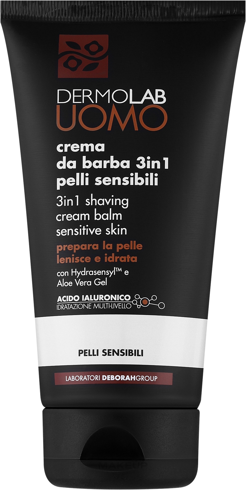 Крем для бритья 3 в 1 для чувствительной кожи - Deborah Dermolab Uomo Shaving Cream — фото 150ml