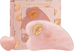 Набір - Crystallove Selflove Rose Quartz Gua Sha Set — фото N2