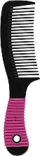 Гребешок для волос с прорезиненной ручкой, 499835, черный - Inter-Vion — фото N1