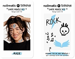 Набор для временных тату - Nailmatic Tattoopen Duo Set Rock (pen/2x2.5g + kards/4pcs) — фото N4