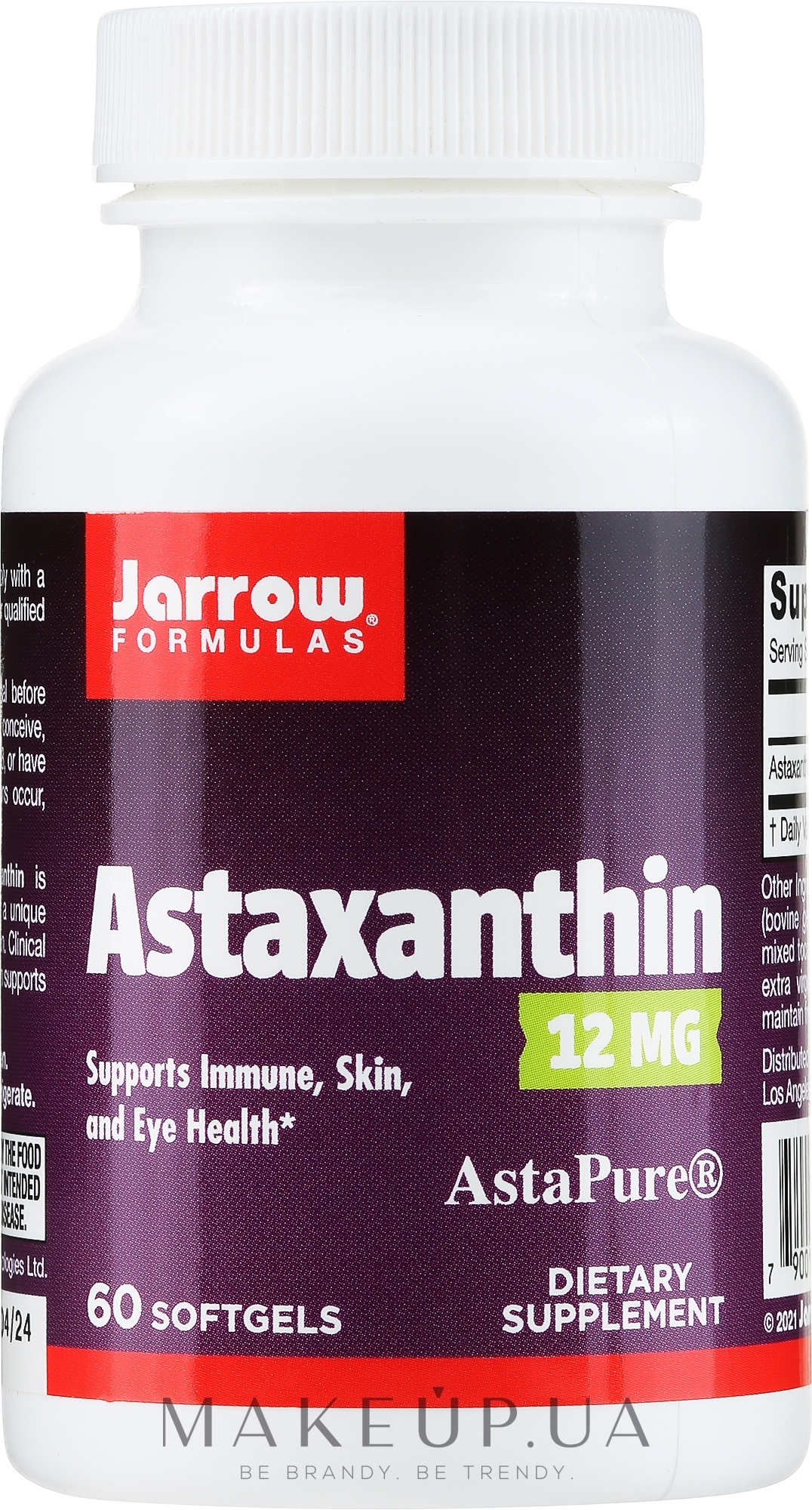 Пищевые добавки "Астаксантин" - Jarrow Formulas Astaxanthin 12mg — фото 60шт
