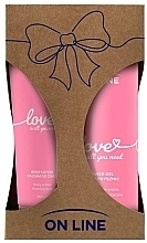 Духи, Парфюмерия, косметика Набор - On Line Love Is All You Need (sh/gel/500ml + b/lot/250ml)