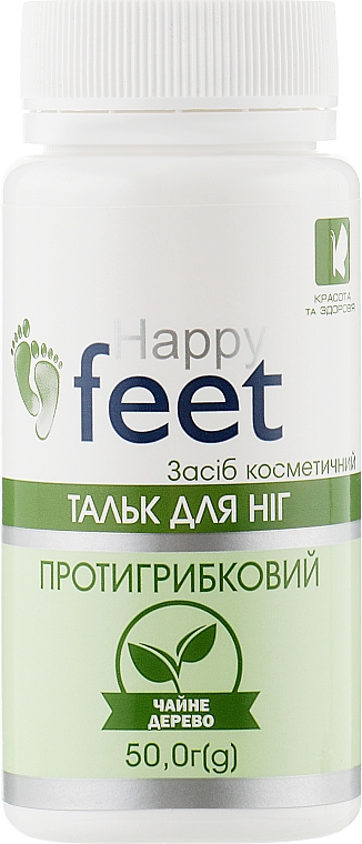 Тальк для ніг "Протигрибковий. Чайне дерево" - Happy Feet