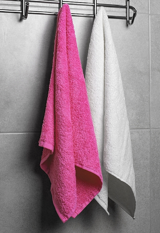 Набір рушників для обличчя, біле та рожеве "Twins" - MAKEUP Face Towel Set Pink + White — фото N4