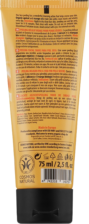 Пілінг для обличчя "Абрикос та манго"  - Organic Shop Face Peeling — фото N2