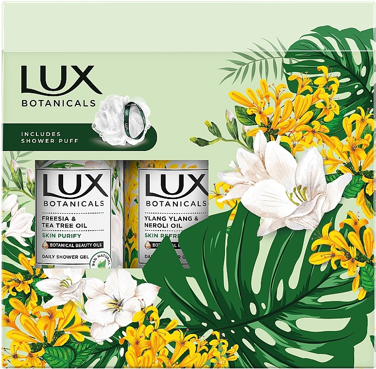 Набір - Lux Botanicals Freesia & Tea Tree Oil And Ylang Ylang & Neroli Set (sh/gel/500mlx2 + w/cloth/1pcs) — фото N1
