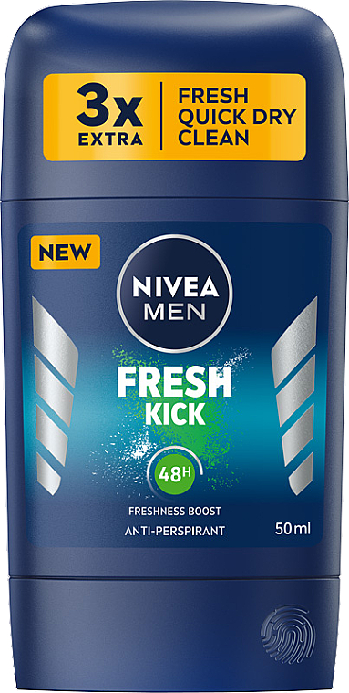 Антиперспирант-стик для мужчин - NIVEA MEN Fresh Kick 48H Antiperspirant Stick — фото N1