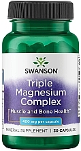 Парфумерія, косметика Харчова добавка "Комплекс магнію", 400 мг, 30 капсул - Swanson Triple Magnesium Complex