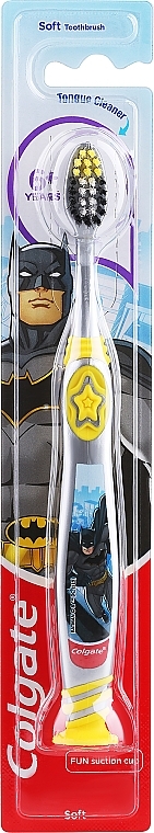 Дитяча зубна щітка м'яка, від 6 років, "Бетмен", сіра - Colgate Smiles Toothbrush — фото N1