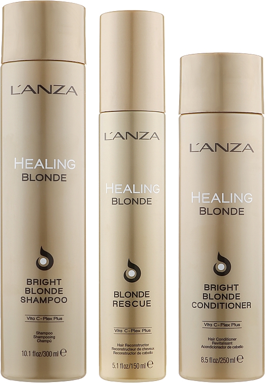 Набор - L'anza Healing Blonde Holiday Trio Box 2020 (sh/300ml + cond/250ml + h/cr/150ml) — фото N4