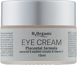Духи, Парфюмерия, косметика Плацентарный крем под глаза с витамином С и пептидами - H2Organic Eye Cream Placental & Peptides Complex & Vitamin C