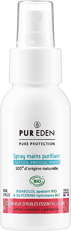Спрей для рук, пальмароза, лимон, розмарин - Pure Eden Pure Protection  — фото N1