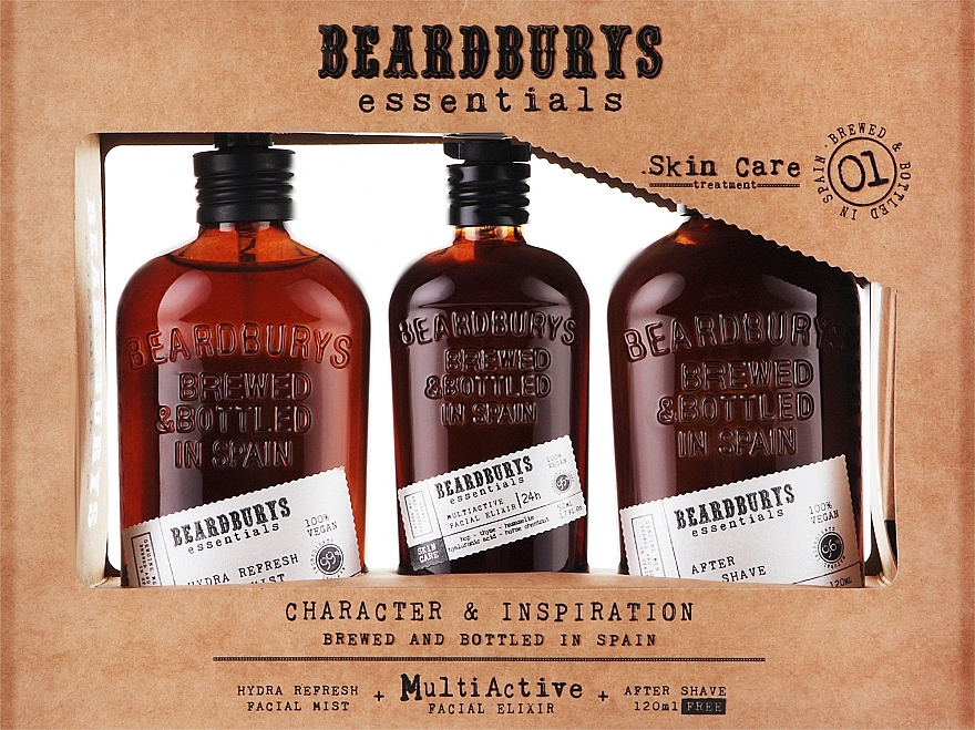 Набор - Beardburys Essentials Lot (f/mist/120ml + f/elix/50ml + af/sh/lot/120ml) — фото N1