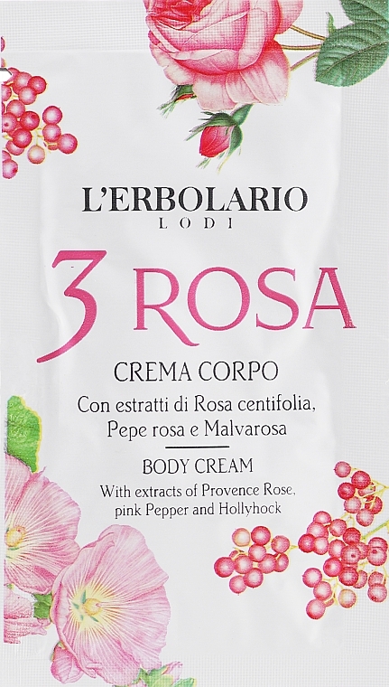 Крем для тіла - L'Erbolario Lodi 3 Rosa Body Cream (пробник) — фото N1