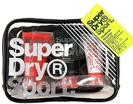 Набор - Superdry Sport Travel Series (sh gel/75ml + shm-cond/75ml + f/cr/30ml + bag) — фото N1