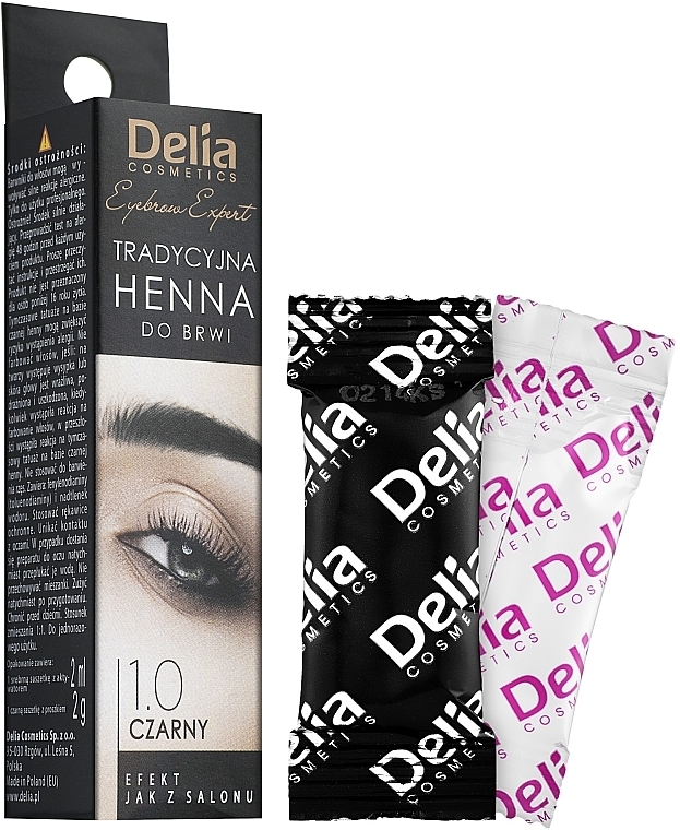 УЦІНКА Фарба для брів в порошку, чорна - Delia Brow Dye Henna Traditional Black  * — фото N1