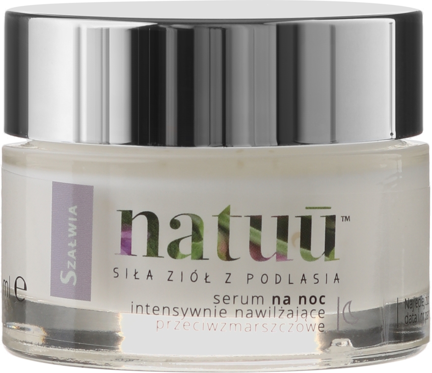 Нічна сироватка для обличчя з екстрактом шавлії - Natuu Smooth & Lift Night Face Serum — фото N2