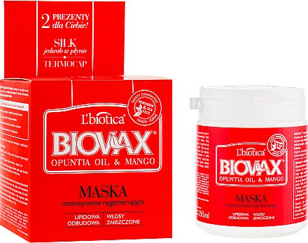 Маска для волосся "Опунція і манго" - L'biotica Biovax Hair Mask — фото N1