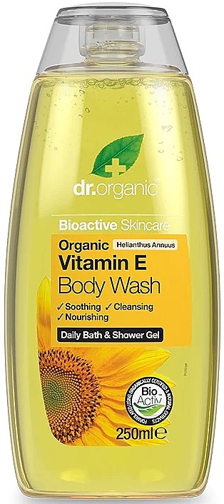 Гель для душу "Вітамін Е" - Dr. Organic Vitamin E Body Wash — фото N1