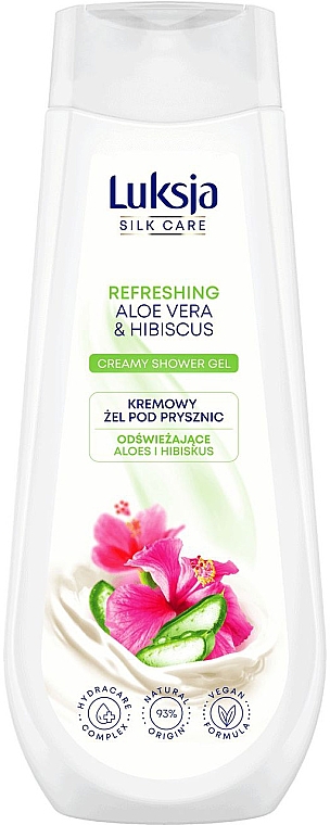 Гель для душа - Luksja Silk Care Refreshing Aloe Vera & Hibiscus Creamy Shower Gel — фото N1
